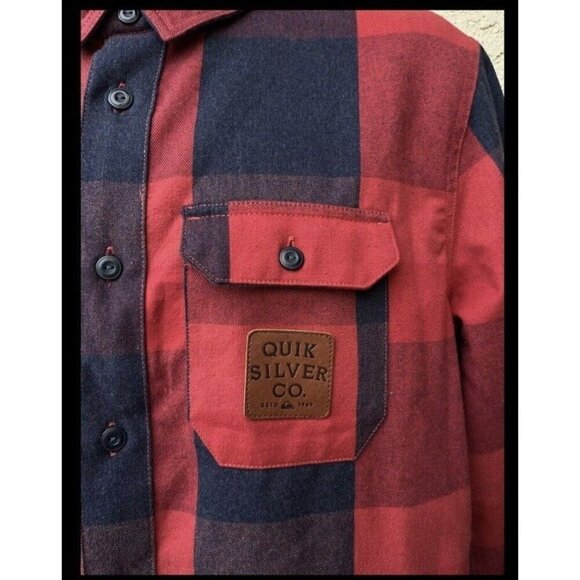 QuikSilver Men's Miho Stones GARNET SHERPA Long Sleeve Over Shirt Size M - Picture 6 of 16